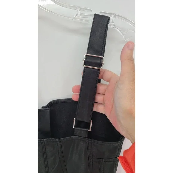 Free People Pleasant Surprise Black Vegan Romper Corset 0 Grunge Goth Clubwear - Picture 5 of 12